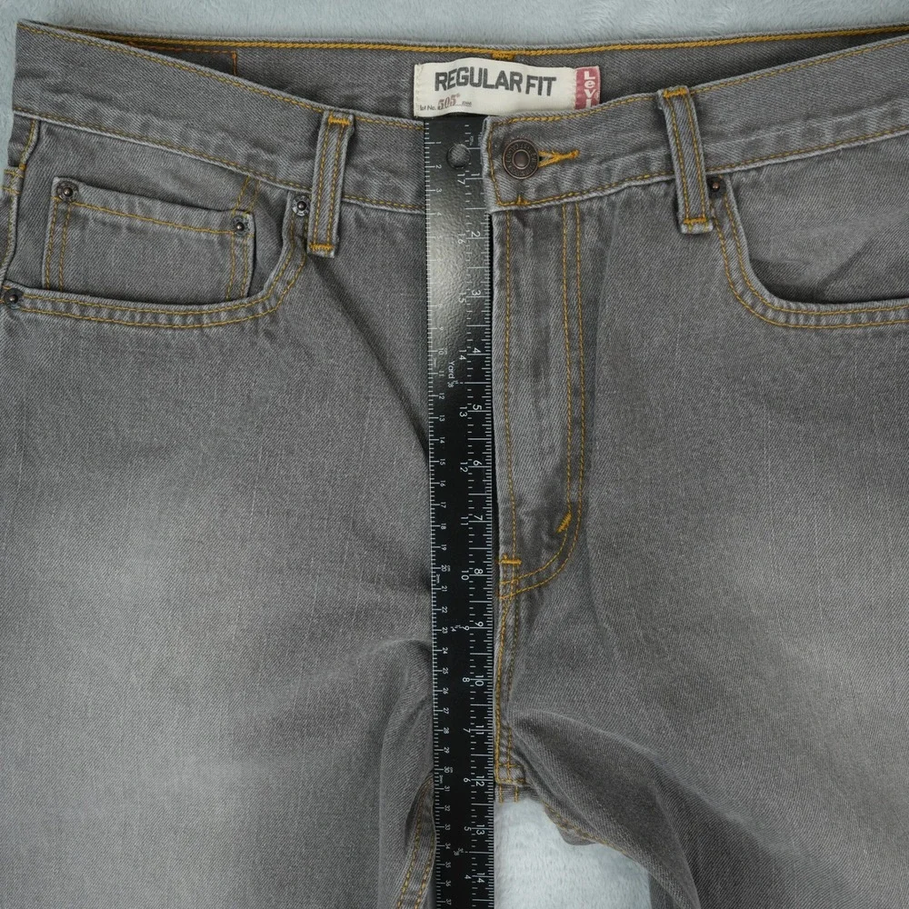 Vintage Levis 505 Jeans Mens 35x26.5 Hemmed Gray Regular Fit  Straight Leg Denim